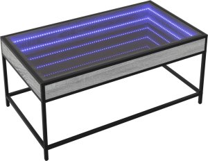 vidaXL Stolik kawowy z LED Infinity, szary dąb sonoma, 90x50x41 cm 3
