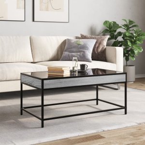 vidaXL Stolik kawowy z LED Infinity, szary dąb sonoma, 90x50x41 cm 4