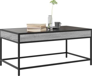 vidaXL Stolik kawowy z LED Infinity, szary dąb sonoma, 90x50x41 cm 5