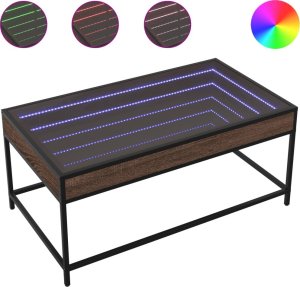 vidaXL Stolik kawowy z LED Infinity, brązowy dąb, 90x50x41 cm 2