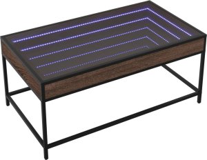 vidaXL Stolik kawowy z LED Infinity, brązowy dąb, 90x50x41 cm 3