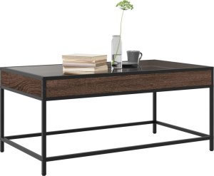 vidaXL Stolik kawowy z LED Infinity, brązowy dąb, 90x50x41 cm 5