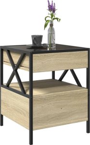 vidaXL Stolik kawowy z LED Infinity, dąb sonoma, 40x40x51 cm 5