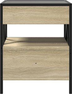 vidaXL Stolik kawowy z LED Infinity, dąb sonoma, 40x40x51 cm 6