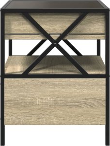 vidaXL Stolik kawowy z LED Infinity, dąb sonoma, 40x40x51 cm 7