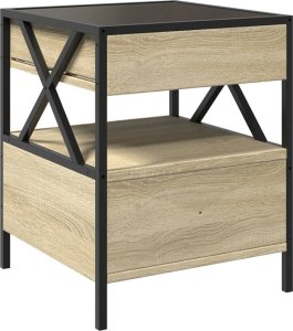 vidaXL Stolik kawowy z LED Infinity, dąb sonoma, 40x40x51 cm 8