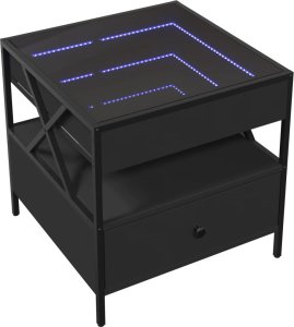vidaXL Stolik kawowy z LED Infinity, czarny, 50x50x51 cm 3