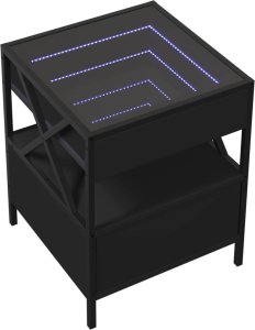 vidaXL Stolik nocny z LED Infinity, czarny, 40x40x51 cm 3