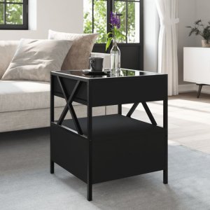 vidaXL Stolik nocny z LED Infinity, czarny, 40x40x51 cm 4