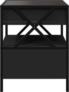 vidaXL Stolik nocny z LED Infinity, czarny, 40x40x51 cm 7