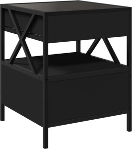 vidaXL Stolik nocny z LED Infinity, czarny, 40x40x51 cm 8