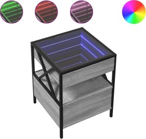 vidaXL Stolik kawowy z LED Infinity, szary dąb sonoma, 40x40x51 cm 2