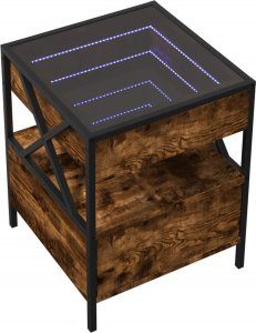vidaXL Stolik kawowy z LED Infinity, przydymiony dąb, 40x40x51 cm 3