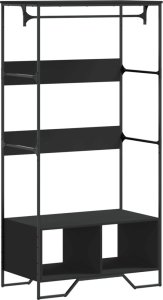 vidaXL vidaXL Szafa, czarna, 90x50x180 cm, materiał drewnopochodny 2