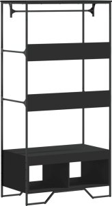 vidaXL vidaXL Szafa, czarna, 90x50x180 cm, materiał drewnopochodny 6