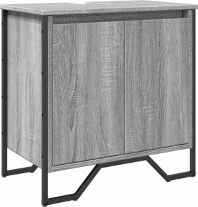 vidaXL vidaXL Szafka pod umywalkę, szary dąb sonoma, 60x35x60 cm 2