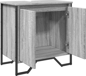 vidaXL vidaXL Szafka pod umywalkę, szary dąb sonoma, 60x35x60 cm 8