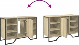 vidaXL vidaXL Szafka pod umywalkę, dąb sonoma, 91x35x60 cm 7