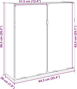 vidaXL vidaXL Szafka łazienkowa z lustrem, dąb sonoma, 64,5x20x66,5 cm 10