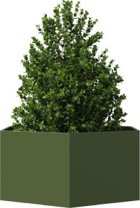 vidaXL vidaXL Donica ogrodowa, oliwkowa, sześciokątna, 104x90x45 cm, stalowa 3