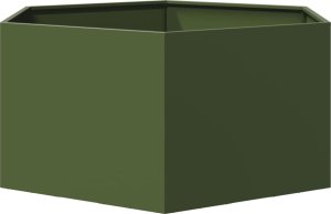 vidaXL vidaXL Donica ogrodowa, oliwkowa, sześciokątna, 104x90x45 cm, stalowa 4
