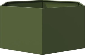 vidaXL vidaXL Donica ogrodowa, oliwkowa, sześciokątna, 104x90x45 cm, stalowa 5