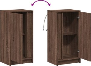 vidaXL vidaXL Szafka z LED, brązowy dąb, 42,5x34x85 cm 10