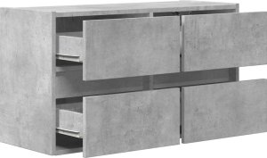 vidaXL vidaXL Ścienna szafka TV z LED, szarość betonu, 80x31x45 cm 9