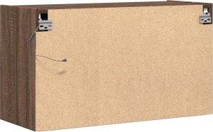 vidaXL vidaXL Ścienna szafka TV z LED, brązowy dąb, 80x31x45 cm 8