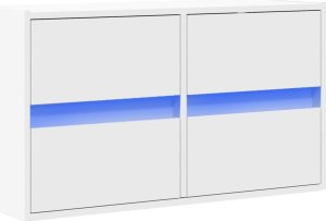 vidaXL vidaXL Ścienna szafka TV z LED, biała, 80x31x45 cm 3