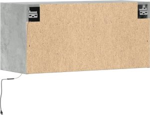 vidaXL vidaXL Ścienna szafka TV z LED, szarość betonu, 80x31x35 cm 8