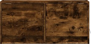 vidaXL vidaXL Ścienna szafka TV z LED, przydymiony dąb, 80x31x35 cm 6