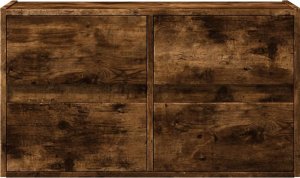 vidaXL vidaXL Ścienna szafka TV z LED, przydymiony dąb, 80x31x45 cm 6