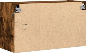 vidaXL vidaXL Ścienna szafka TV z LED, przydymiony dąb, 80x31x45 cm 8