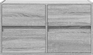 vidaXL vidaXL Ścienna szafka TV z LED, szary dąb sonoma, 80x31x45 cm 6