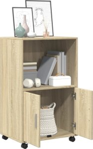 vidaXL vidaXL Szafka na kółkach, dąb sonoma, 55x40x91 cm 3