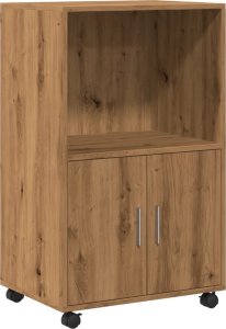 vidaXL vidaXL Szafka na kółkach, dąb artisian, 55x40x91 cm 2