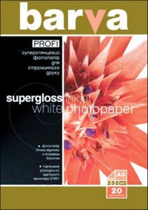 Sourcing Photo paper Barva Profi Super Glossy, 255 g/m2, A3, 20 sheets 1