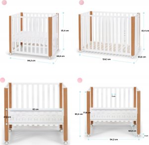 KinderKraft KINDERKRAFT baby cot KOYA 4in1, white 21