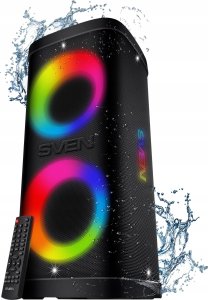 Głośnik Sven Portable speaker SVEN PS-950 black power output 2x80W (RMS) TWS Bluetooth IPx4 FM USB microSD LED-display lithium battery 1