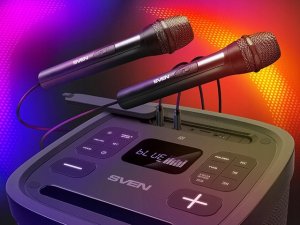 Głośnik Sven Portable speaker SVEN PS-950 black power output 2x80W (RMS) TWS Bluetooth IPx4 FM USB microSD LED-display lithium battery 10