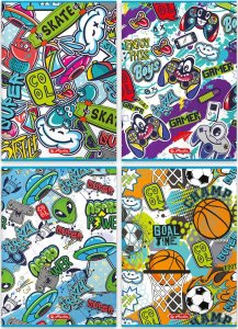 Herlitz Zeszyt A4 32 kartki w 3 linie kolorową bez marginesu 70g/m Graffiti HERLITZ 5