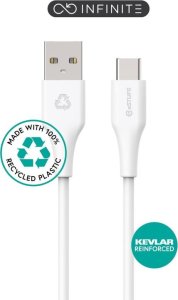 Kabel USB eStuff USB-C - USB-A 1 m Biały (ES605170-BULK) 1