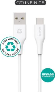 Kabel USB eStuff USB-C - USB-A 2 m Biały (ES605270) 1