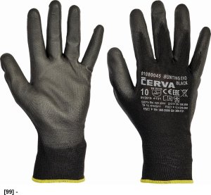 CERVA BUNTING BLACK EVOLUTION - rękawice mechaniczne powlekane 10 2