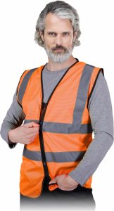R.E.I.S. KOS-MESHZIP - Kamizelka ostrzegawcza z siateczki, męska - pomarańcz-czarny M 2