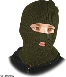 R.E.I.S. CZKOM - Czapka kominiarka z dwoma otworami na usta i oczy - oliwkowy 3