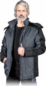 Kurtka męska R.E.I.S. BALTIC - Kurtka ocieplana podszewka stójka suwak listwa napy 4 kieszenie 100% poliester 120 g/m2 kaptur odpinany - niebiesko-czarny L 2