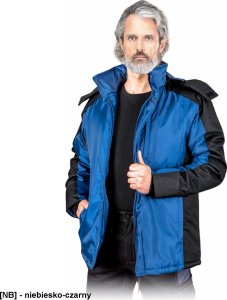 Kurtka męska R.E.I.S. BALTIC - Kurtka ocieplana podszewka stójka suwak listwa napy 4 kieszenie 100% poliester 120 g/m2 kaptur odpinany - niebiesko-czarny 2XL 4