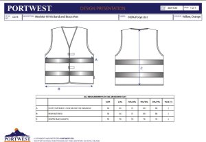 Portwest C374 - Kamizelka ostrzegawcza siatkowa z dwoma taśmami - żółty XX/3X 5